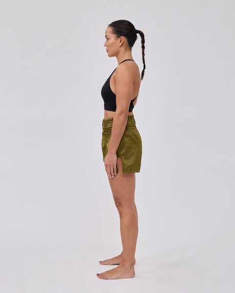 Muay Thai trenky Caged Classic – Khaki/Černé (dámské)