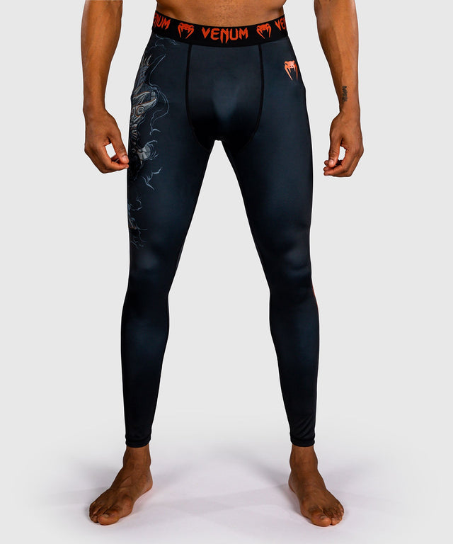Pantaloncini a compressione Venum Thunder Dragon – Nero/Grigio/Rame