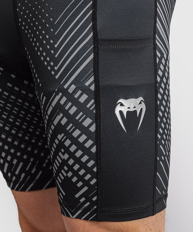 Shorts de compression Venum Midnight Fury – Noir/Gris/Argent