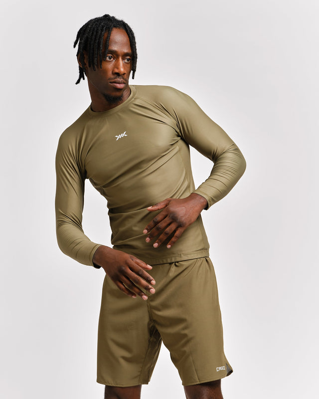 Rashguard Caged Tactical Manches Longues – Vert Militaire