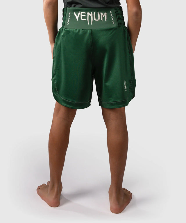 Shorts de boxe Venum Attack Enfant – Vert/Blanc cassé