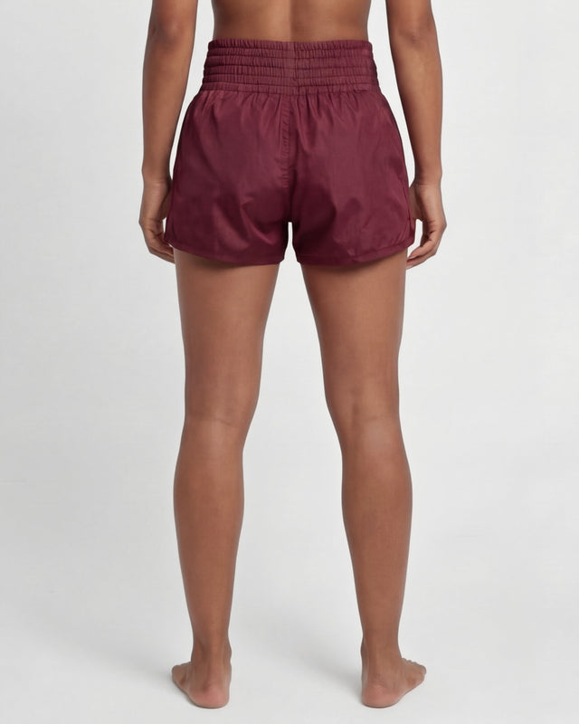Shorts de Muay Thai Caged Classic – Bourgogne/Blanc femme