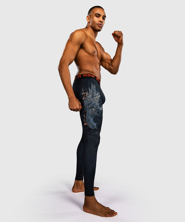 Pantaloncini a compressione Venum Thunder Dragon – Nero/Grigio/Rame