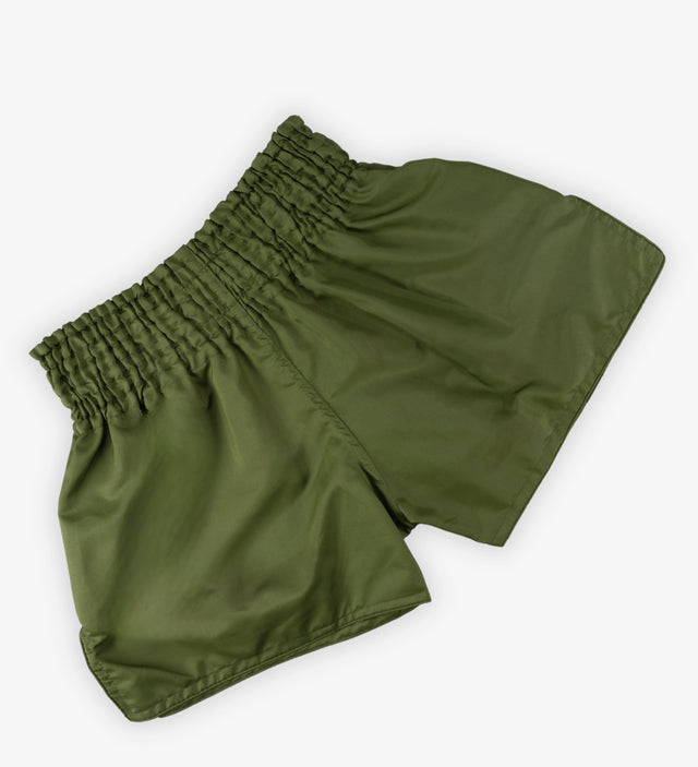 Caged Muay Thai Shorts Classic – Khaki Green/Black Women