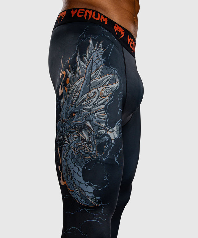 Pantaloncini a compressione Venum Thunder Dragon – Nero/Grigio/Rame