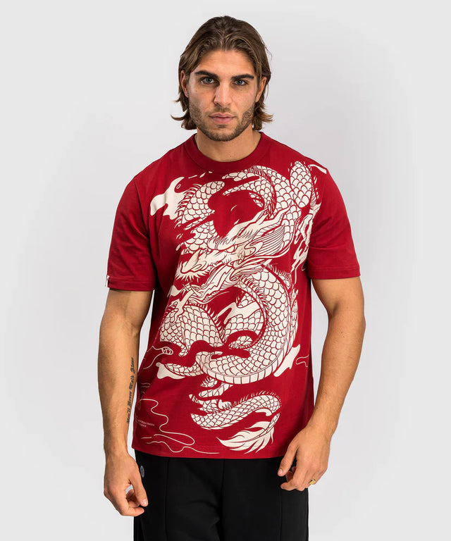 Venum T-shirt Dragon's Flight – Červené/Krémově bílé