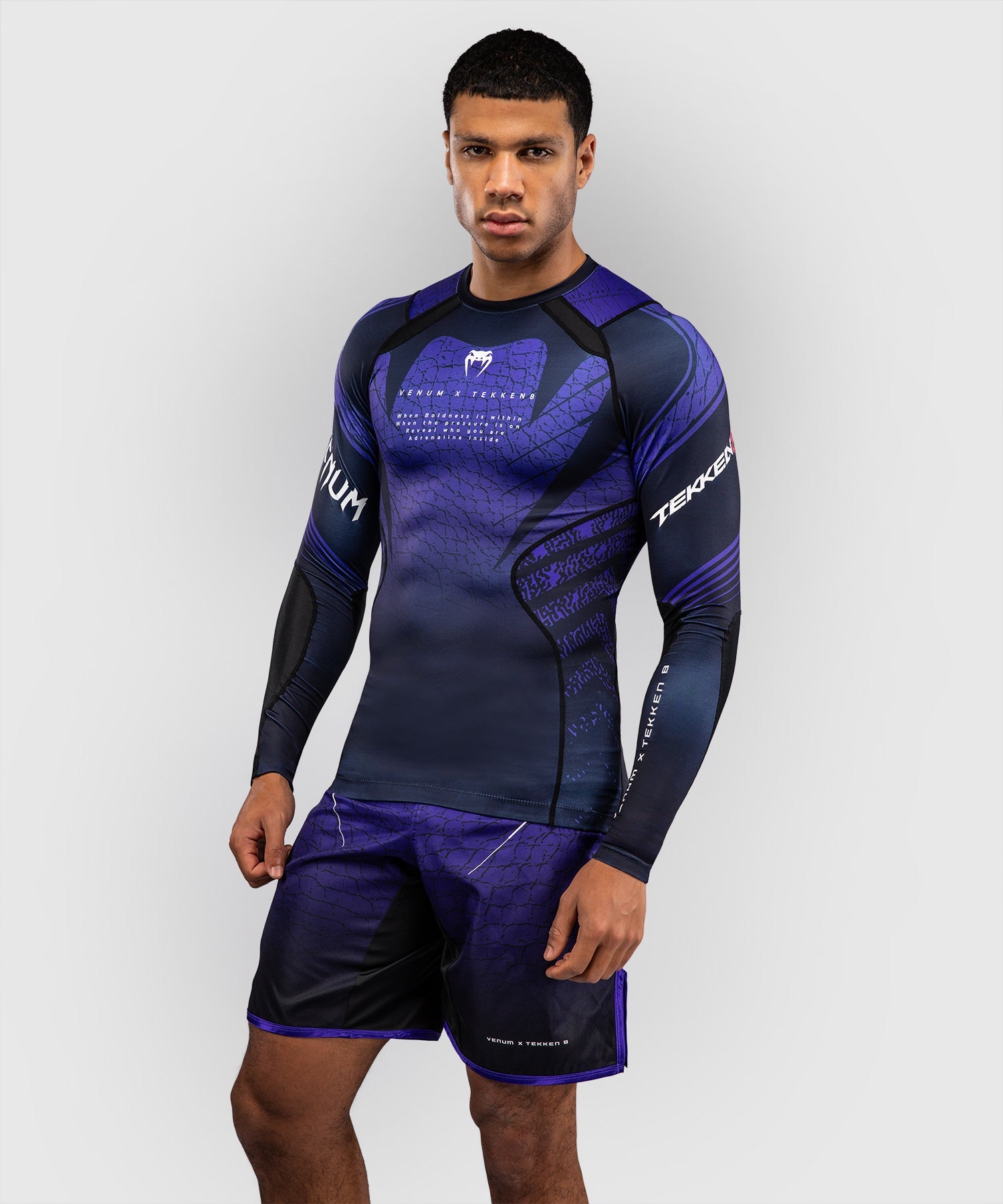 Rashguard Venum x TEKKEN 8 Kazuya – Mâneci lungi – Negru/Violet