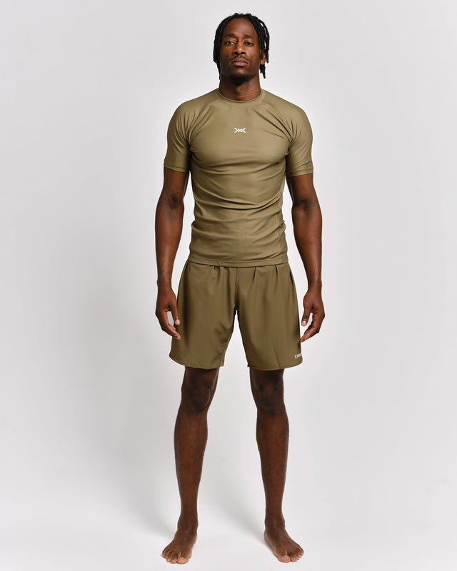 Caged Rashguard Tactical Kurzarm – Armeegreen