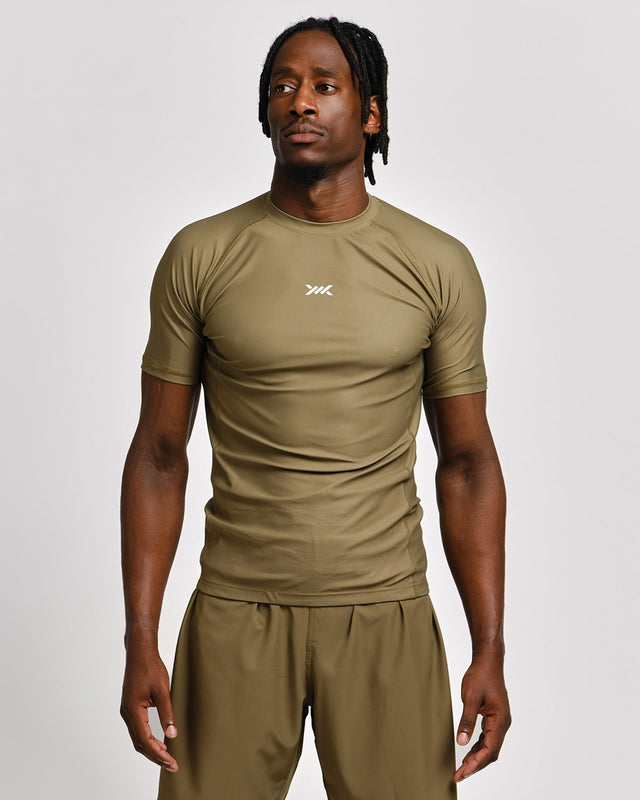 Caged Rashguard Tactical Kurzarm – Armeegreen