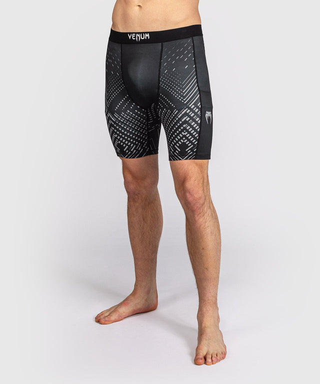 Shorts de compression Venum Midnight Fury – Noir/Gris/Argent