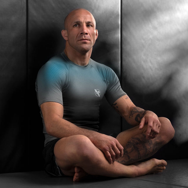 Rashguard Hayabusa Fusion Manga Curta – Cinzento/Aqua