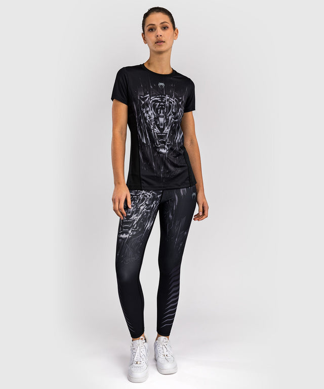 Venum T-Shirt Tiger Dry Tech Damen – Schwarz/Silber