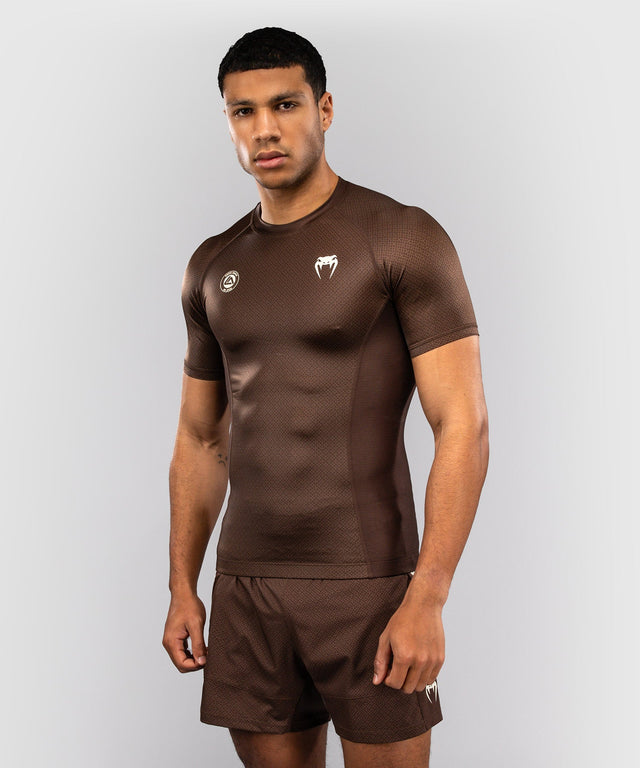 Venum Rashguard x Roger Gracie Academy Korte Mouwen - Donkerbruin