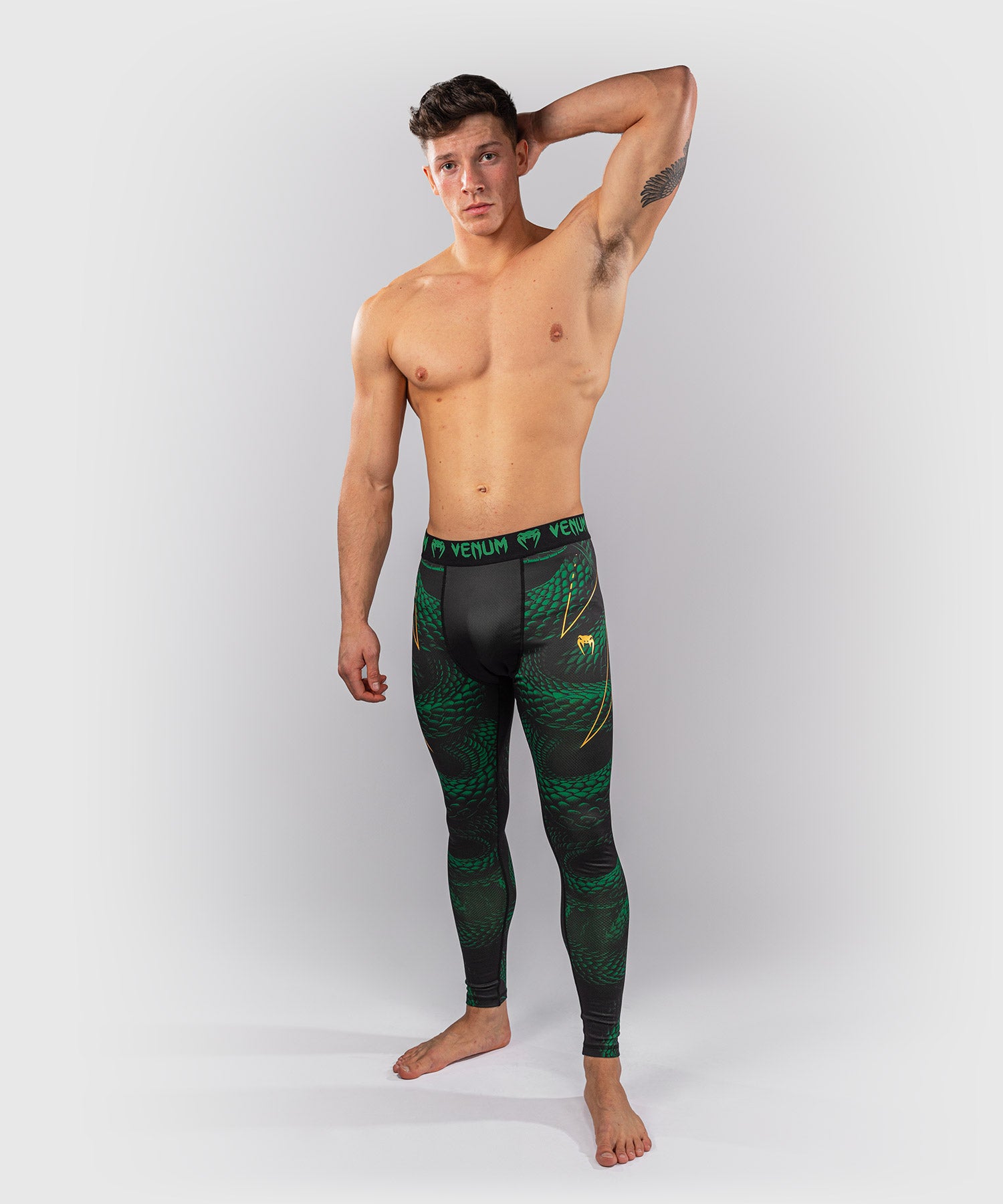 Shorts de compression Venum Matupa – Noir/Vert/Or