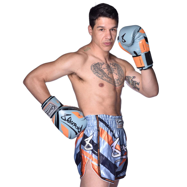 8 WEAPONS Muay Thai-shorts Shift – Isgrå/Orange