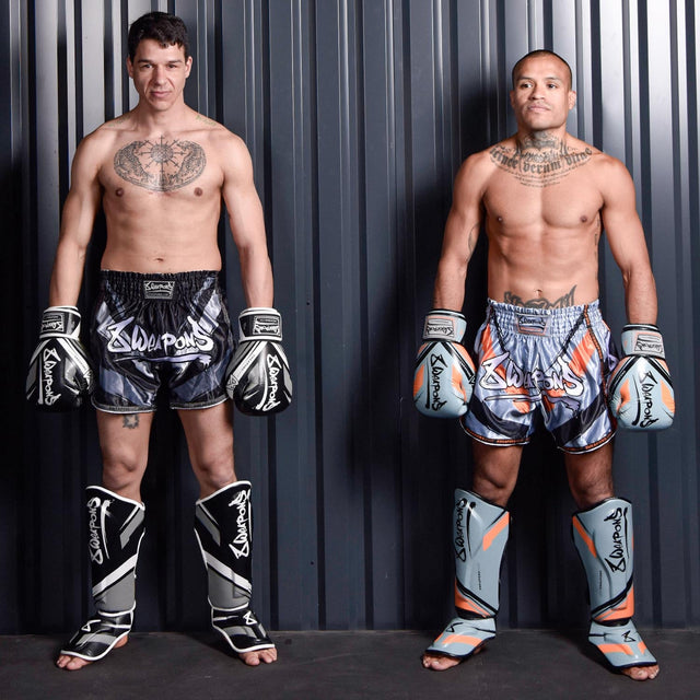 8 WEAPONS Muay Thai-shorts Shift – Isgrå/Orange