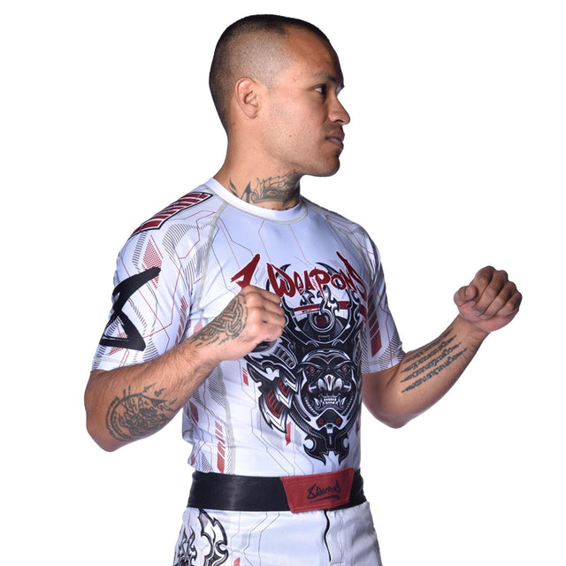Rashguard 8 WEAPONS Samurai 2.0 – Bílá/Červená