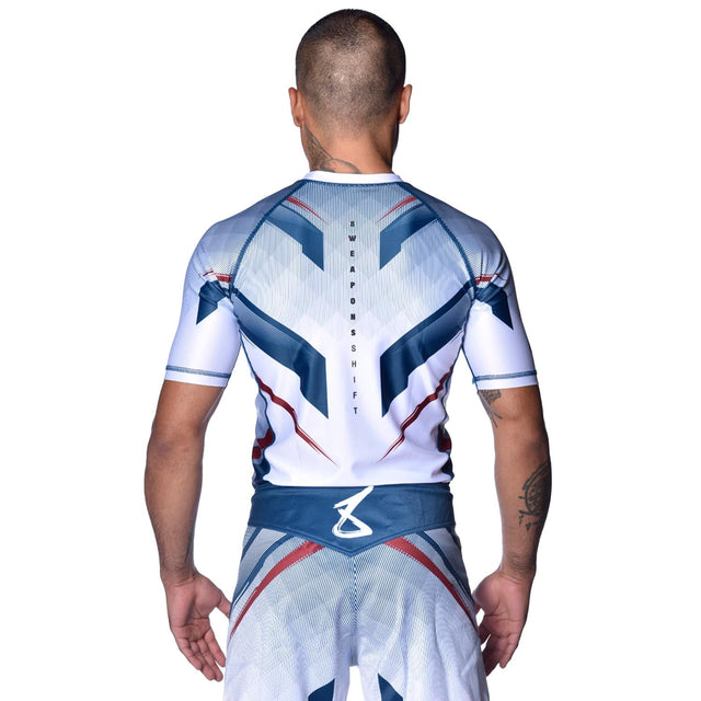 Rashguard 8 WEAPONS Shift – Blanc/Marine/Rouge