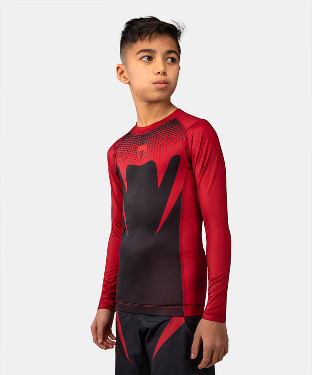 Rashguard Venum Attack Maniche Lunghe Bambini - Nero/Rosso