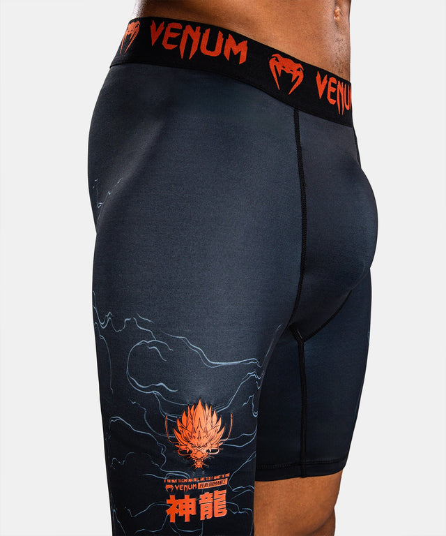 Pantaloncini a compressione Venum Thunder Dragon – Nero/Grigio/Rame