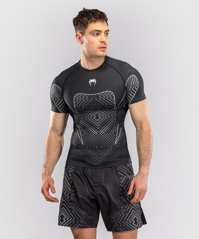 Venum Rashguard Midnight Fury Short Sleeves – Black/Grey/Silver