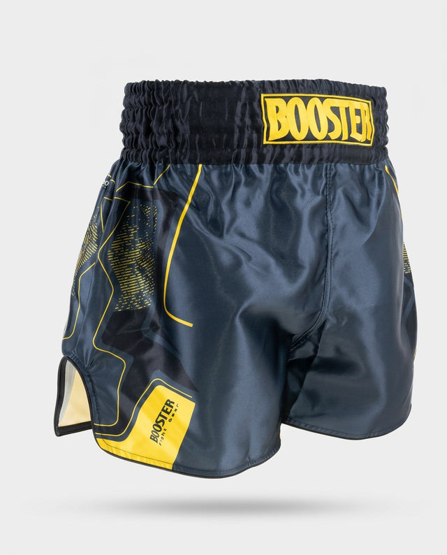 Booster Muay Thai-shorts BFG Ignite – Marinblå/Gul