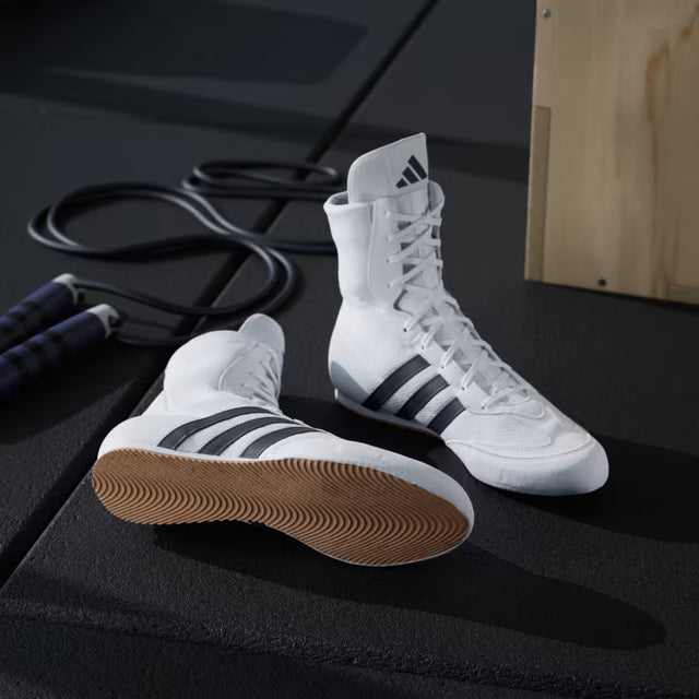 Chaussures de boxe Adidas Box Hog 2 – Blanc/Noir
