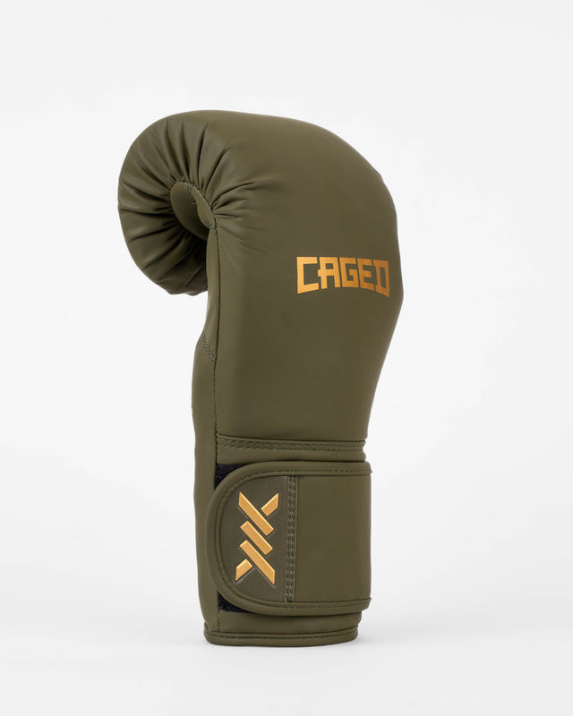 Mănuși de box Caged Core – Kaki Verde/Aur
