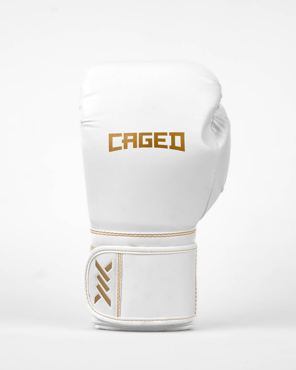 Gants de boxe Caged Core – Blanc/Or