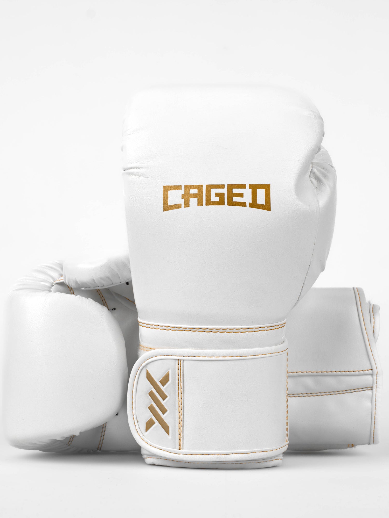 Luvas de boxe Caged Core – Branco/Ouro