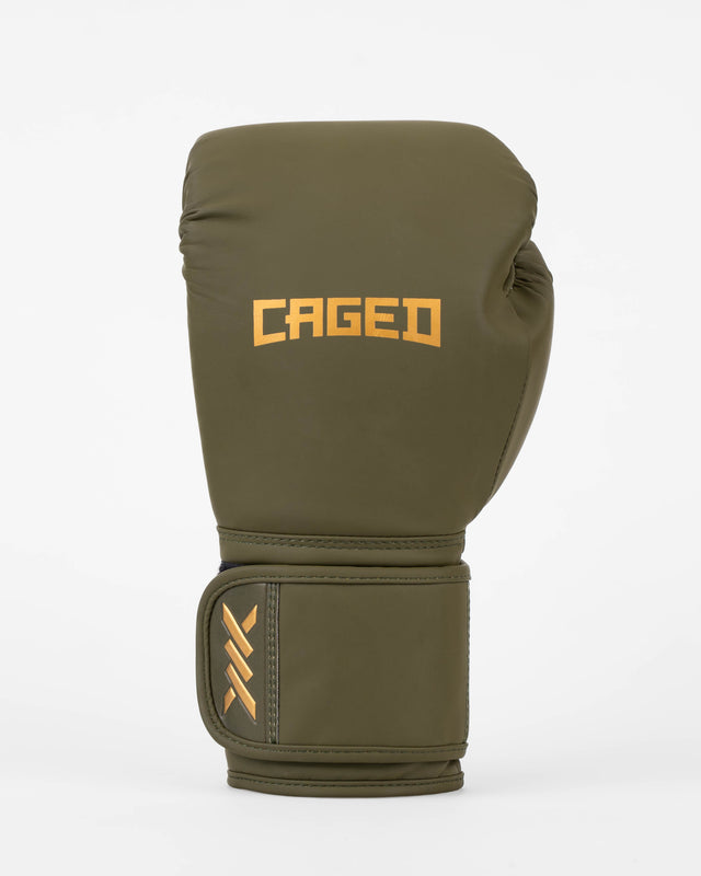 Mănuși de box Caged Core – Kaki Verde/Aur