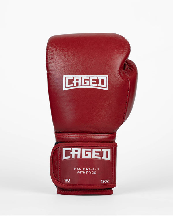Boxerské rukavice Caged 'X' Series – Bordeaux Červená/Bílá