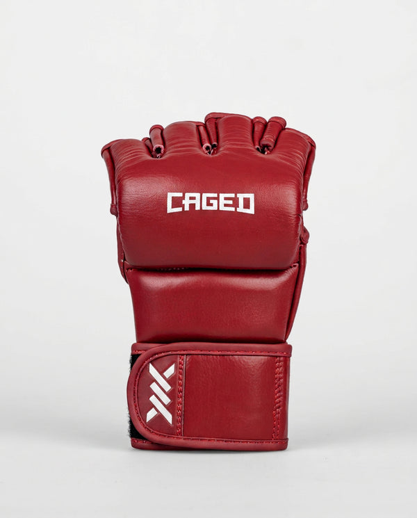 Caged MMA-handskar 'X' Series – Bordeaux Rött/Vit