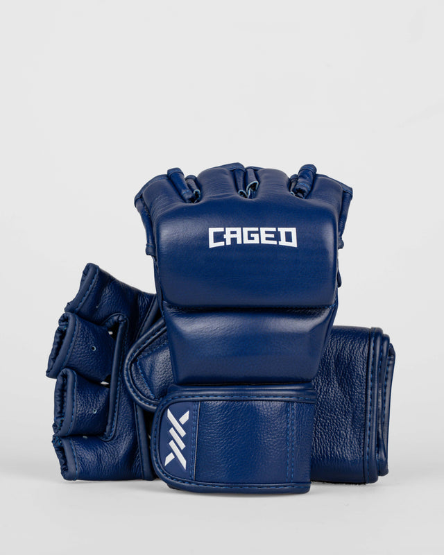 Caged MMA-handskar 'X' Series – Marinblå/Vit