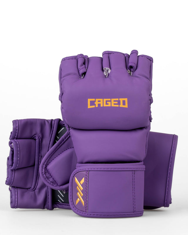Caged MMA-Handschuhe Shadow – Lila/Gold