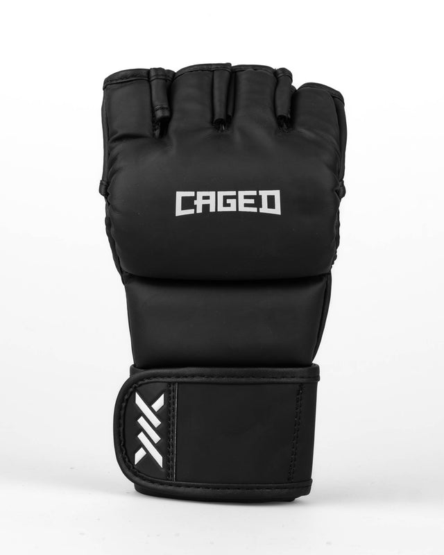 Luvas de MMA Caged Shadow – Preto/Branco Mate