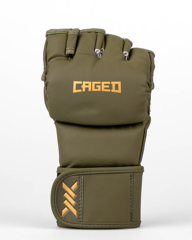Caged MMA-Handschuhe Shadow – Khaki Grün/Gold