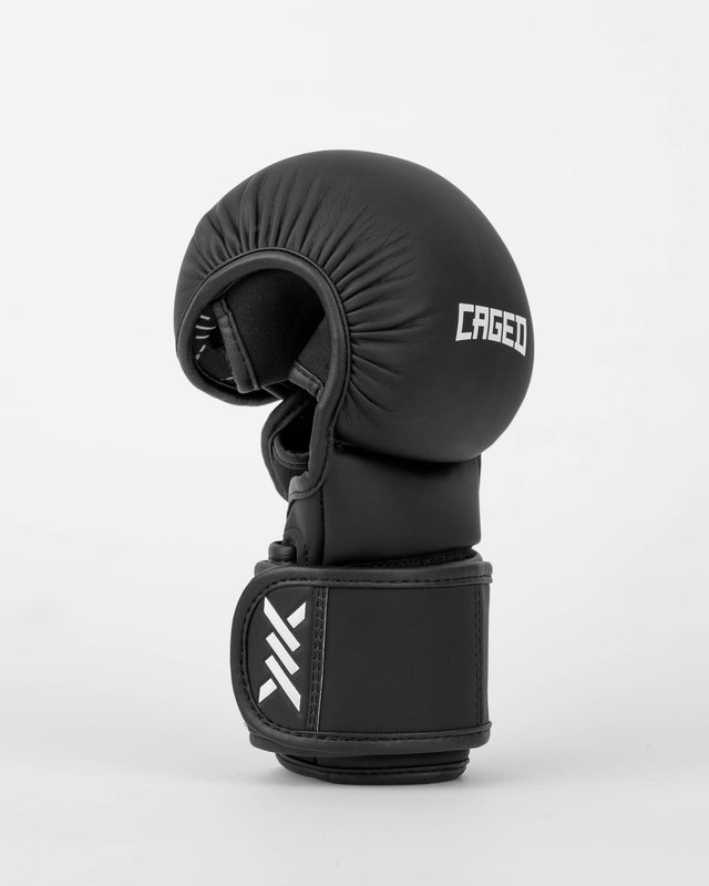 Caged MMA-Sparringshandschuhe Shadow – Matt Schwarz/Weiß