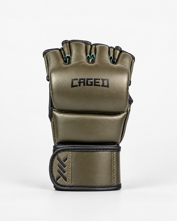 Caged MMA-handskar 'X' Series – Khaki Grön/Svart