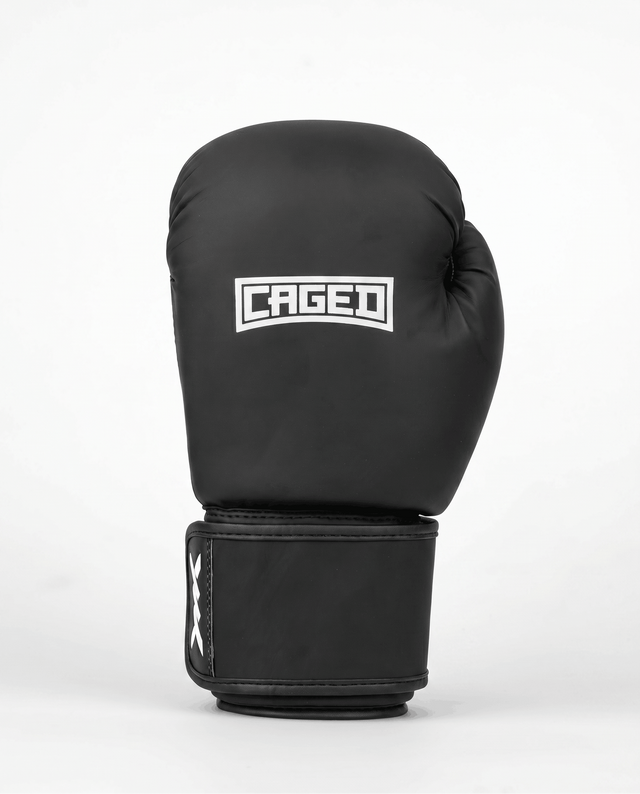 Guantes de boxeo Caged Shadow – Negro mate/Blanco