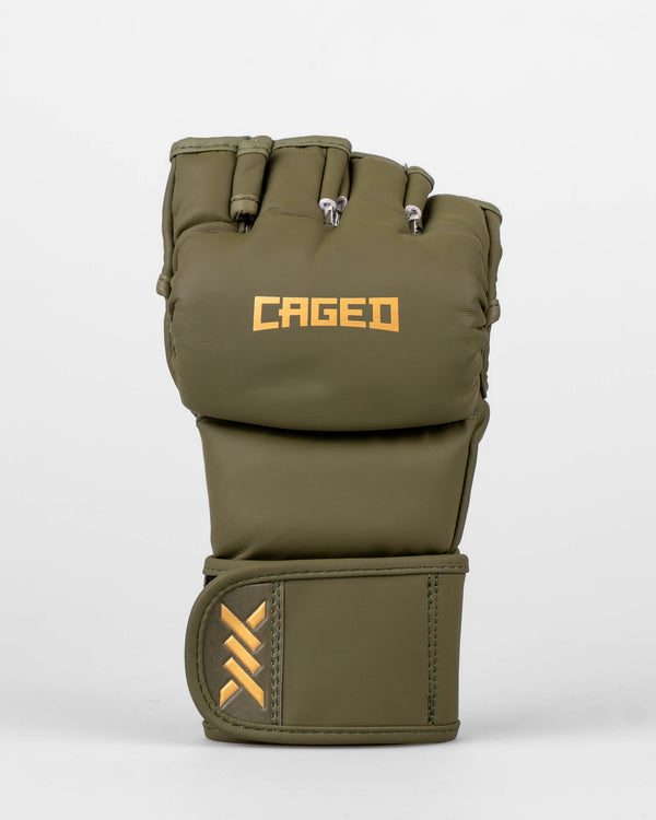 Caged MMA-Handschuhe Shadow – Khaki Grün/Gold