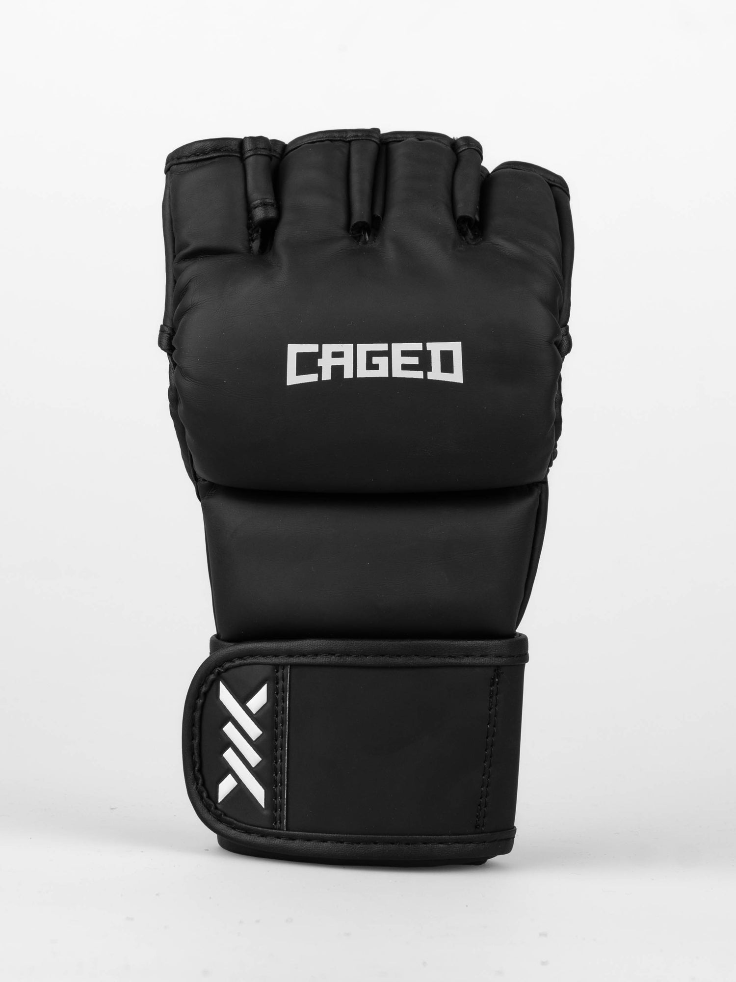 Luvas de MMA Caged Shadow – Preto/Branco Mate