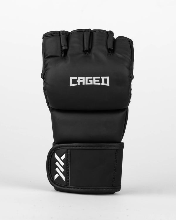 Caged MMA-Handschuhe Shadow – Matt Schwarz/Weiß