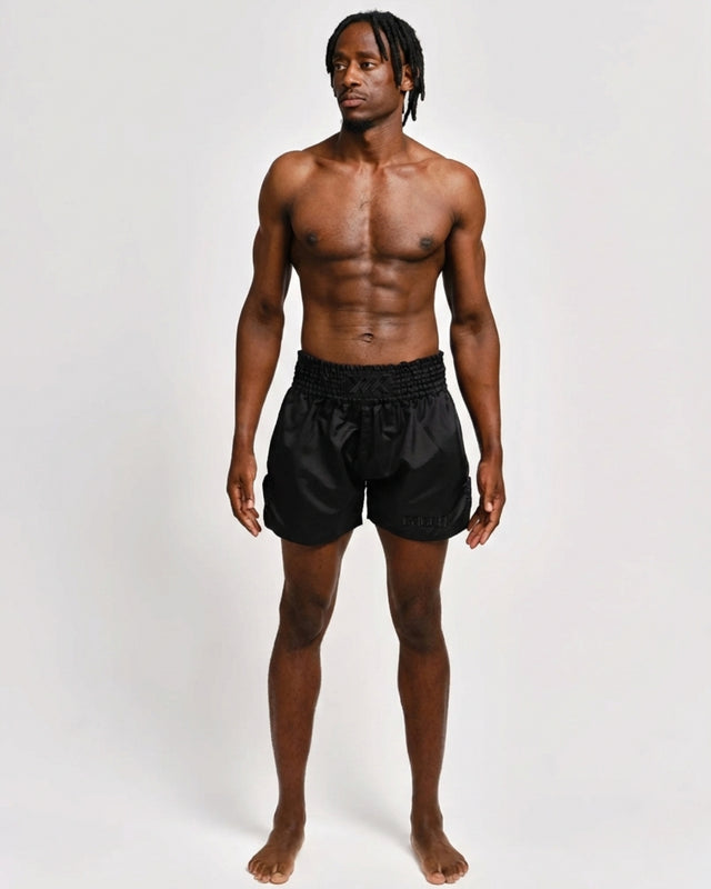 Caged Muay Thai shorts Classic – Sort/Sort