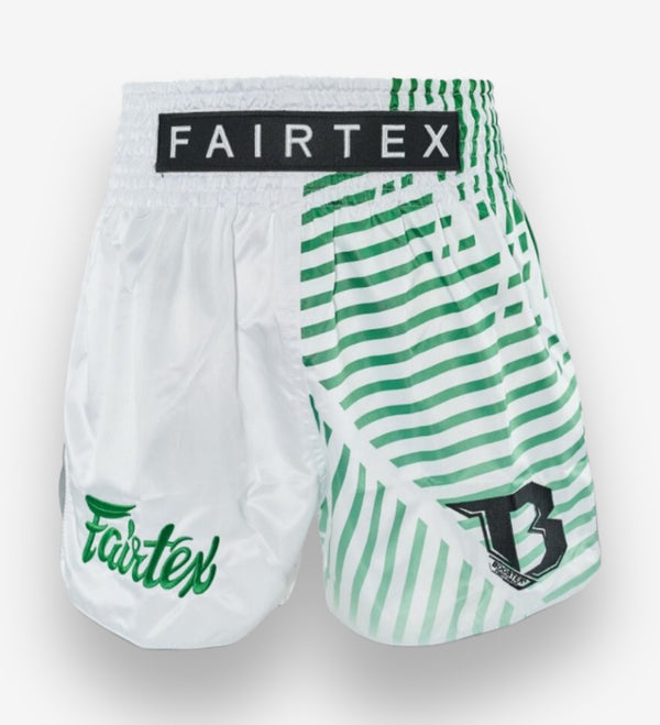 Fairtex Muay Thai shorts FXB Racer – Hvid/Grøn