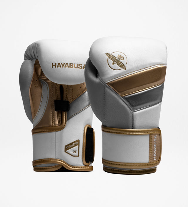 Luvas de boxe Hayabusa T3 Criança – Branco/Ouro
