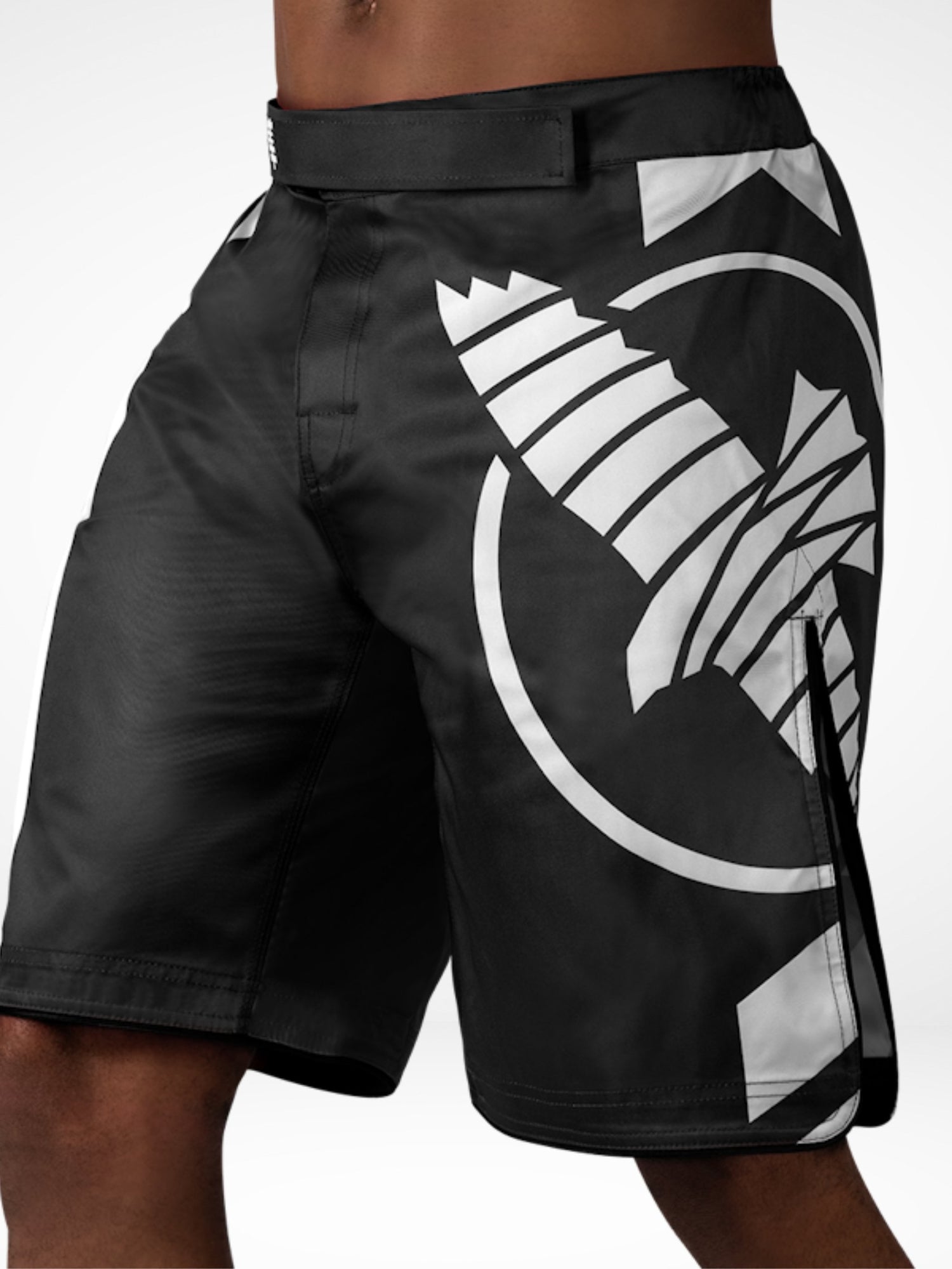 MMA trenky Hayabusa Icon Lang – Černé/Bílé
