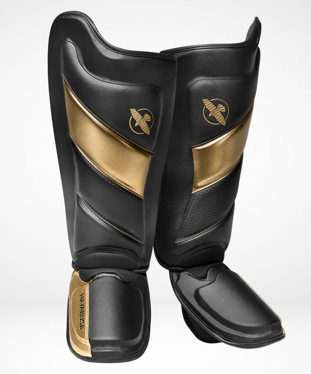 Espinilleras Hayabusa T3 – Negro/Oro