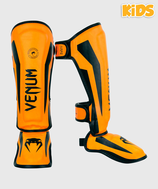 Venum Skinnebensbeskyttere til børn Elite – Neon Orange