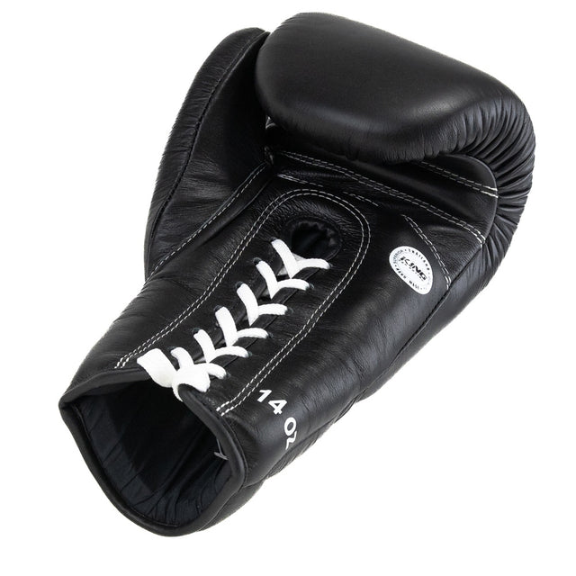 Luvas de boxe King Pro Boxing XK com fecho de cordão – Preto/Branco